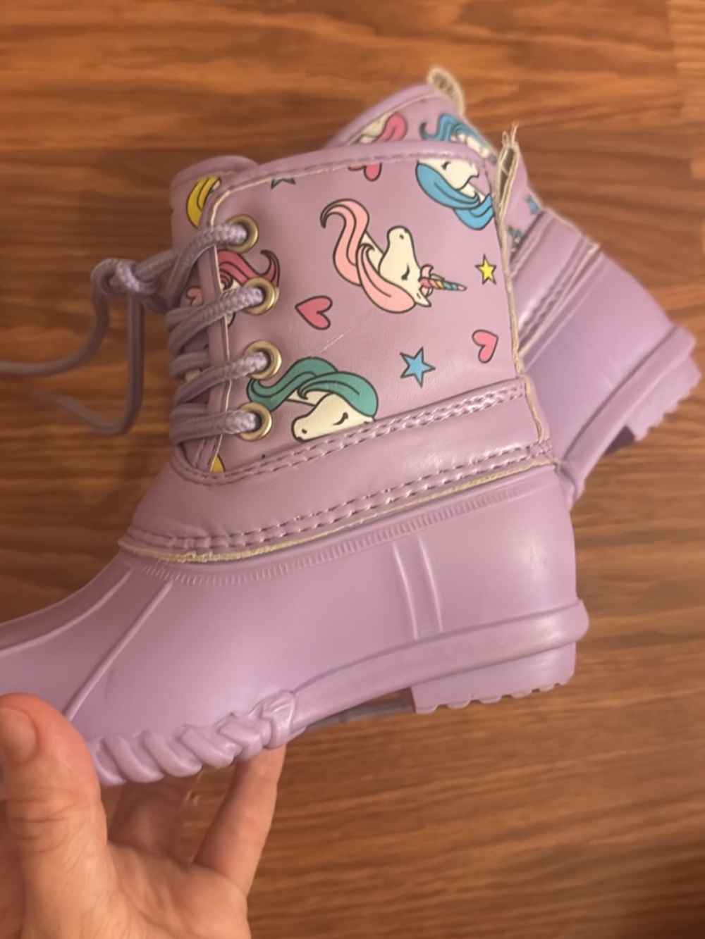 Kids Waterproof Unicorn Rain Boots - Lavender